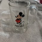 Vintage Walt Disney Mickey Mouse Clear Glass Beer Mug Cup Stein 7.25 inches — photo 1