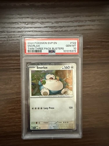 Snorlax Three Pack Blister PSA 10 Twilight Masquerade Black Star Promo #122