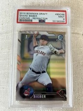 2016 Bowman Draft Chrome #BDC68 Shane Bieber PSA 9 Refractor