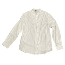 Men s Long Sleeve Button Down Dress Shirt in White, Size M