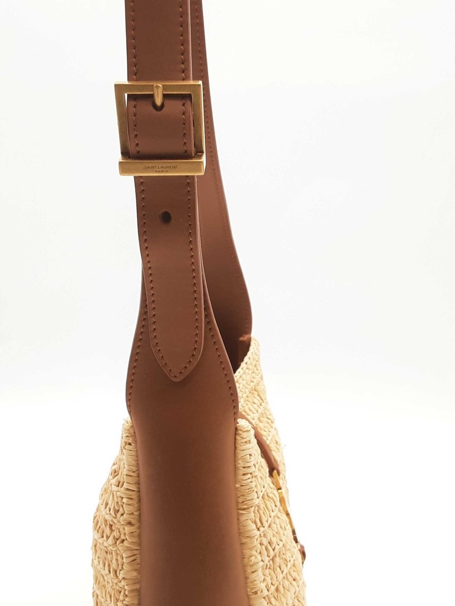 Yves Saint Laurent Mini Raffia & Leather Shoulder Bag Eb0126lxxzde