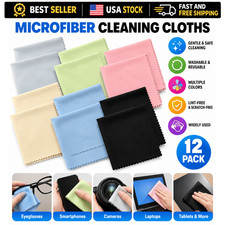 Microfiber Cleaning Cloths 12 Pack Glasses Lens Screen Eye Cloth Lint Free 6x7