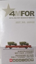 Märklin 4MFOR 46958 H0 2-Achs Flachwagen mit LKWs der DB