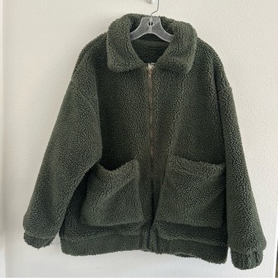 Angel Biba Cozy Green Sherpa Teddy Jacket One Size