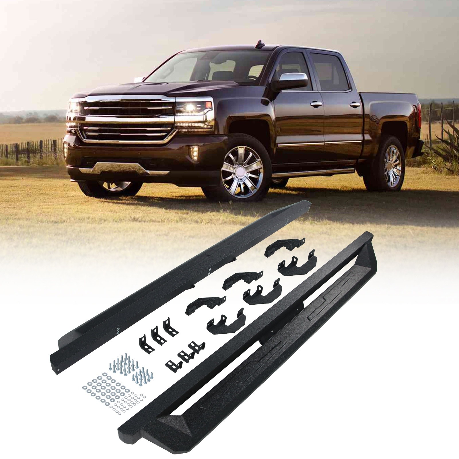 Running Boards for 2019-2026 Silverado/Sierra 1500 Crew Cab 20-25 2500HD 3500HD