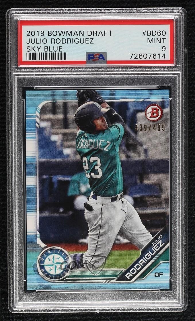2019 Bowman Draft Sky Blue 339/499 Julio Rodriguez #BD-60 PSA 9 MINT v9t