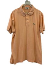 VTG Chemise Lacoste Made in France Polo Shirt Men's Large Peach Pastel Orange 90