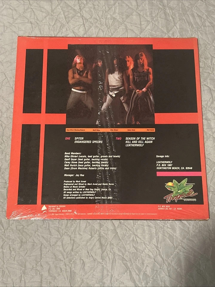 Leatherwolf 1984 OG 5-Song Vinyl EP SEALED US 1st Press TROPICAL Records RARE - Imagem 2 de 4