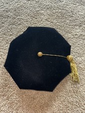 Doctoral Graduation Collegiate Black Velvet 8-Sided with Gold Bullion 7 1/8 Tam