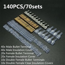 140PCS 4.0mm Female/Male Bullet Connectors Double Terminals Motorcycle Car