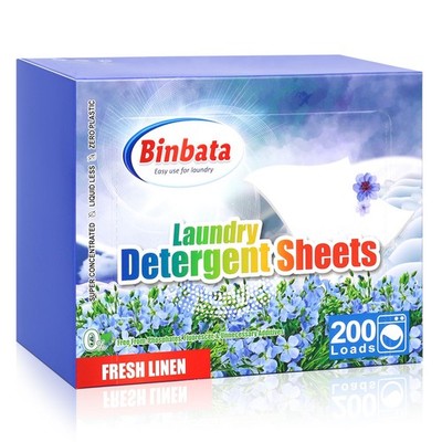 Binbata Laundry Detergent Sheets, 200 200 Count (Pack of 1), Fresh Linen