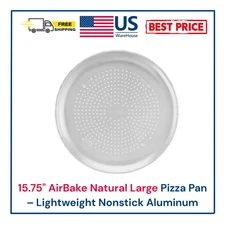 15.75" AirBake Natural Large Pizza Pan – Lightweight Nonstick Aluminum