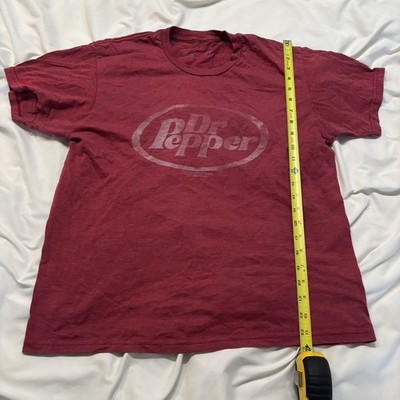 Dr Pepper Red Graphic Logo Retro Short Sleeve Crew Neck Cotton Tee Men SKU 0043