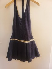NEW WITH TAGS FIND ME NOW SEXY BLUE STRIPED MINI HALTER DRESS SIZE S
