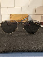 Vintage Foster Grant Aviator Sunglasses   Glass Lenses   Gold Tone   70s 80s