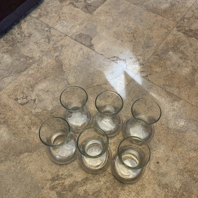 Crystal Vase Set Of 6 Banquet Style 20 Years Old Aprox Old Stock