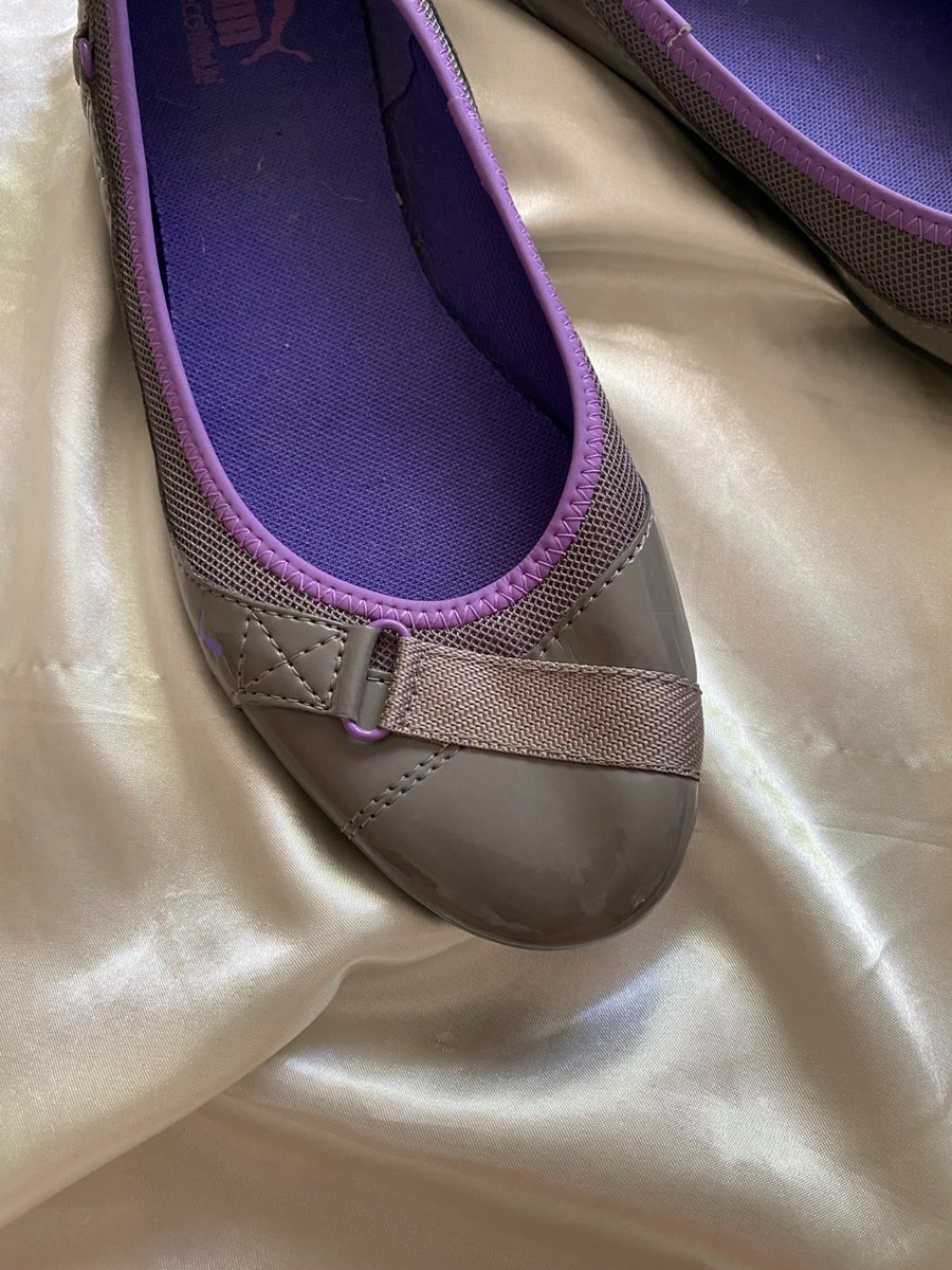 Vintage y2k Puma Speed Princess Gray Purple Patent Leather Ballet