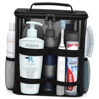 Dorm Room Essentials for Guys Girls Boys, Quick Dry Mesh Shower Caddy Black