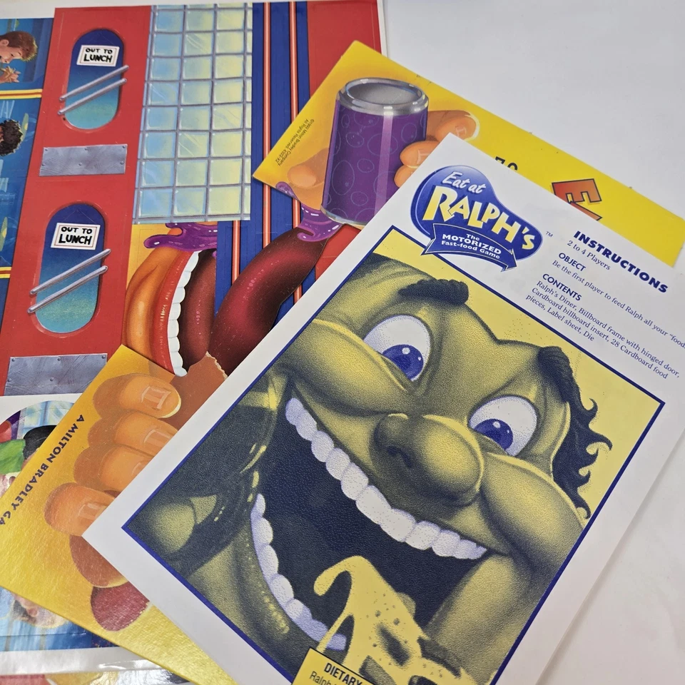 Vintage 1992 Milton Bradley Eat At Ralph’s Game New Open Box - Image 4 of 4