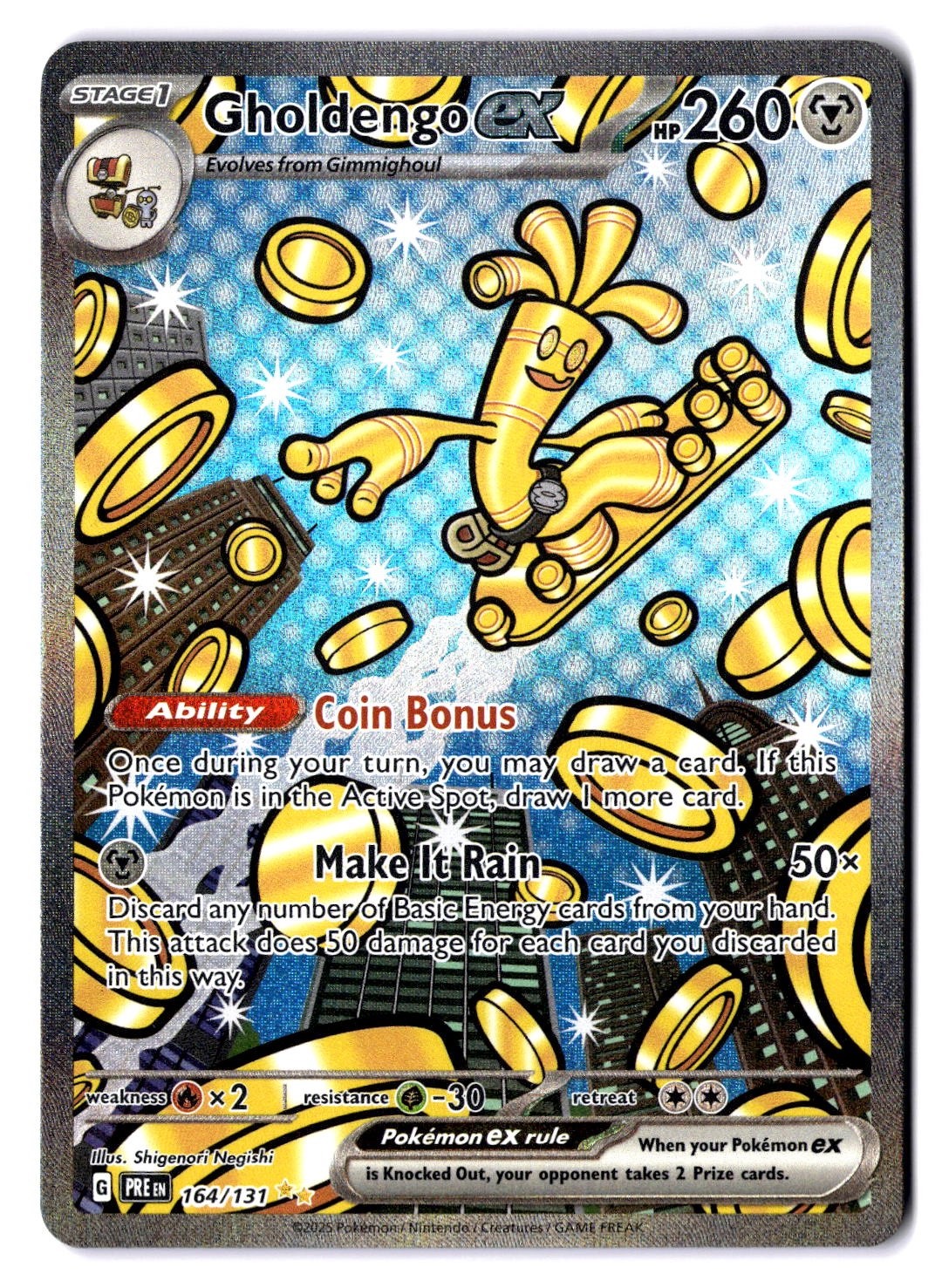 (NM) Gholdengo ex 164/131 Prismatic Evolutions Holo (103398)