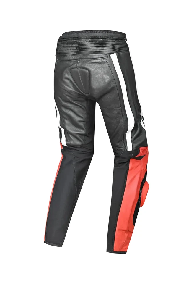 BELA X Race Uomo corsa Moto Pelle Pantalon Nero Bianco Rosso Certificato CE - Immagine 2 di 3