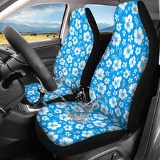 Jodoolang Blue Hibiscus Floral Front Car Seat Covers Only, 2pcs Auto Universa...