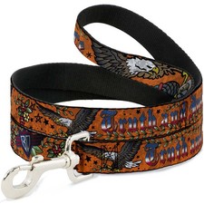 Dog Leash 6-FEET Truth and Justice Orange WIDE 1.5"