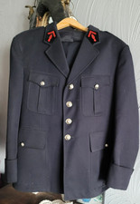 ANCIENNE TENUE DE RECEPTION DE SAPEURS  POMPIER BLEU AVEC ECUSSON DE COL