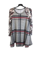 Égy California Paisley plaid stripe dress Tunic Women’s XL Floral Boho Chic
