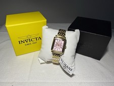 Invicta Celestial Women's 25mm Gold Stainless Steel Pink Dial Quartz Rectangle
