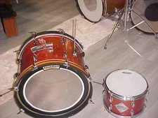 SLINGERLAND 60'S 20X14 BASS RED SPARKLE SOME FADE 12X8 RACK TOM RAIL CONSOLETTE