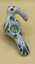 Vintage Mexican Tonala Folk Art Pottery Toucan Bird