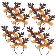  12 Pcs Reindeer Antlers Headbands Bulk Halloween Deer Ears Classic Style