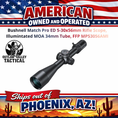 Bushnell Match Pro ED 5-30x56mm RifleScope, Illum. MOA 34mm Tube, FFP MP53056AMI