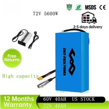 48V 40Ah 60V 72V Ebike Batteries Pack 50AH 36V Electric Bicycle Escooter Battery
