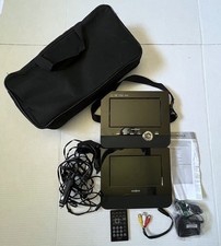 INSIGNIA - 7" Dual-Screen Portable DVD Player - NS-D7PDVD - Travel Case - WORKS 