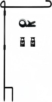 Garden Flag Pole Stand Holder, Flags for Outside with Black 
