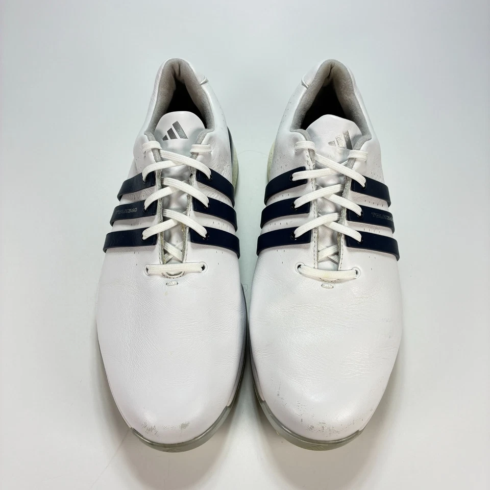 Zapatos de golf Adidas Tour360 24 blanco azul marino rendimiento IF0245 para hombre talla 9,5 Foto 3 de 4