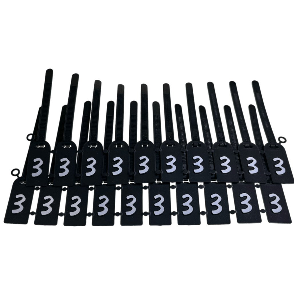 980N-3, Black Security Tags, (Pack of 20)