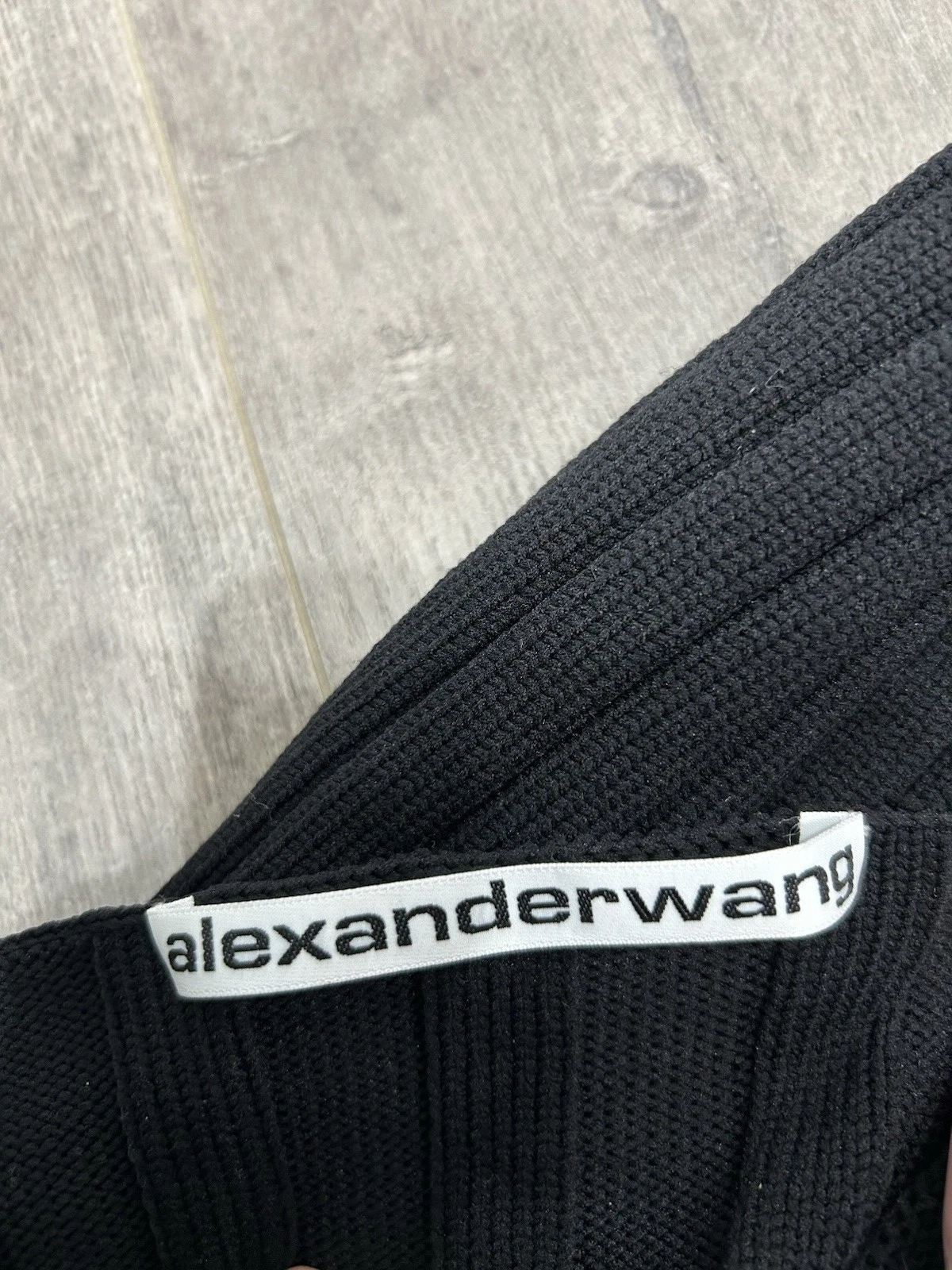 Alexander Wang abito tubino nero in maglia a costine ritagliato schiena aperta CINTURA MANCANTE S?
