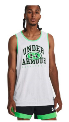 MENS UNDER ARMOUR BASELINE REVERSIBLE WHITE VEST