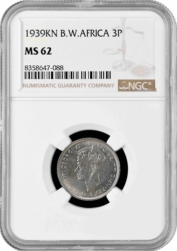 British West Africa 3 pence 1939 KN, NGC MS62, "British colony (1907 - 1966)"