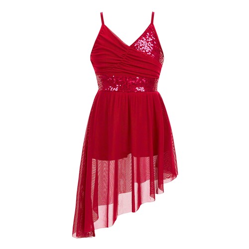 Kids Girls Sequined Latin Dance Costume Lyrical Dress Ballet Leotard AU - Picture 42 of 59