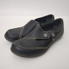 Clarks Ashland Lane Q Black Loafers Women  s Size 8 1/2 M Leather Slip On Shoes