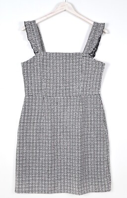 QED London square neck boucle mini dress with frill sleeves UK 8/ EU 36/ US 4