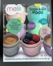 NEW Melli Snap  Go Pods 2oz each/ Detachable, Stackable, Can Freeze  Reheat