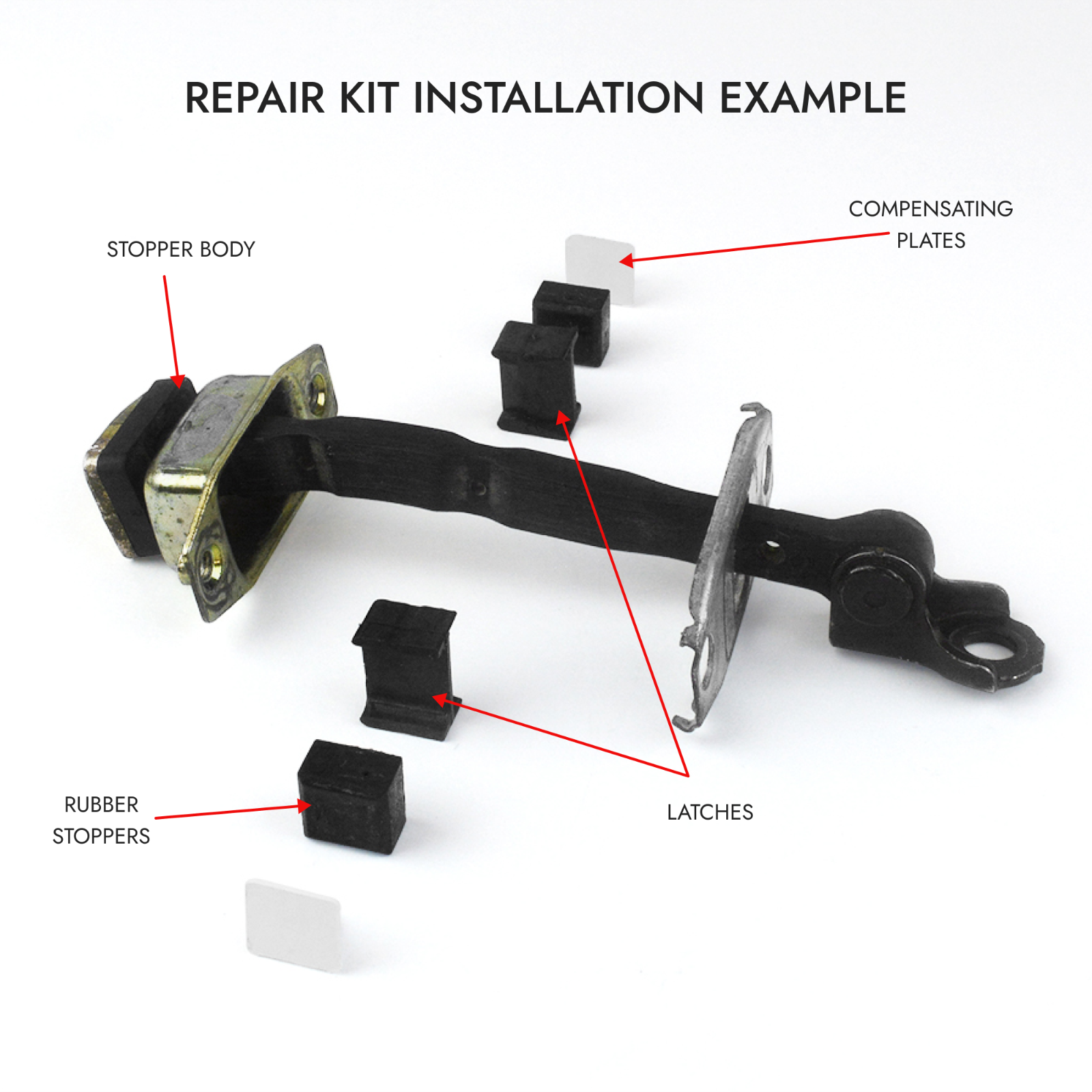 Car Door Check Bracket Strap Stopper Repair Kit Unevix ALL 4 Doors Type