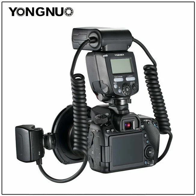 YONGNUO YN24EX E-TTL Twin Lite Macro Flash Speedlite Ring for Canon Camera DSLR - Image 4 of 4