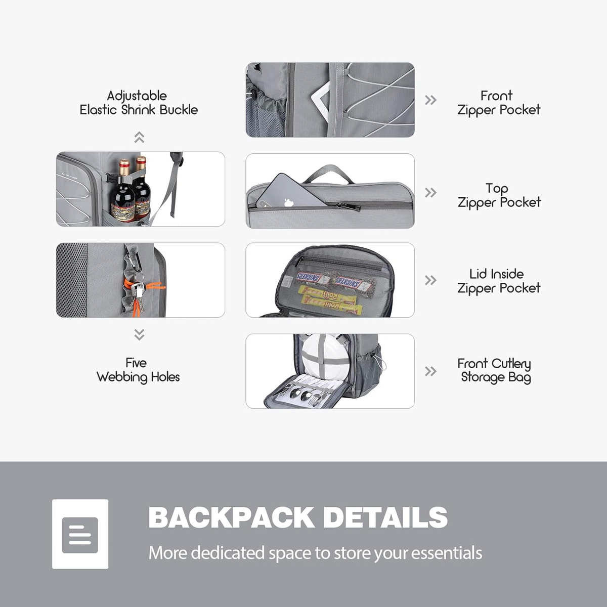 Mochila De Almuerzo Lonchera Térmica BP42 Porta Laptop USB