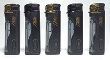 5 x Matteo LED Feuerzeuge, schwarz-gold, LED Lighter, mit Kindersicherung